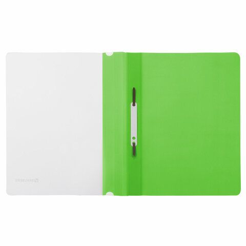 Папка скоросшиватель с прозр верхн лист BRAUBERG А4 салатовый 1/25