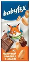 Продукты, Шоколад BabyFox молочный с арахисом 90 г 1/14