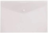 Папка-конверт с кнопкой А4 прозрачная 0,18мм Россия 1/10/160