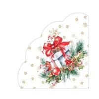 НГ Салфетки 3-сл d 32 см  Rondo Подарок на новый год (12) 1/15