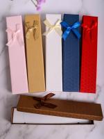 Подарочная коробка под браслет/цепочку/часы Атласный бантик 21х4 цвет микс 1/12