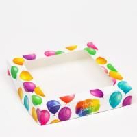 Подарочная коробка с окном 20х20х4см Happy Birthday 1/20/860