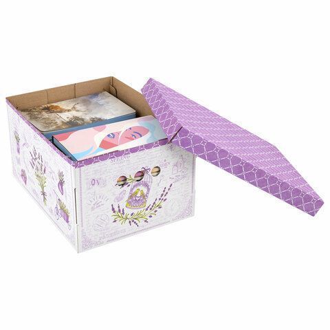 Подарочная коробка 33х25х18,5см Лаванда BRAUBERG HOME 4/12