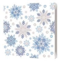 НГ Салфетки (33х33) 2-сл Снежинки голубые (20) 1/16
