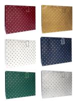 Пакет подарочный бумажный (50х40х15) с золотым тиснением Узор ромбы 1/12