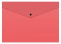 Папка-конверт с кнопкой А4 непрозр коралловая 0,15мм Россия 1/10/50 