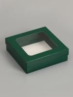Коробка с окном 200х200х60см картонная армейский зеленый 5/375
