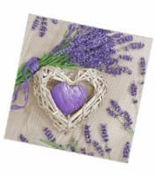Салфетки (33х33) 3-сл Home Лаванда и сердце (20) 1/12