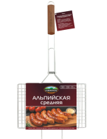 Решетка для барбекю средняя Альпийская 33х22см 6 секций Пикничок 1/12 