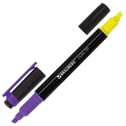 Текстмаркеры НАБОР 4шт 1-4мм двусторонние BRAUBERG АССОРТИ 1/24