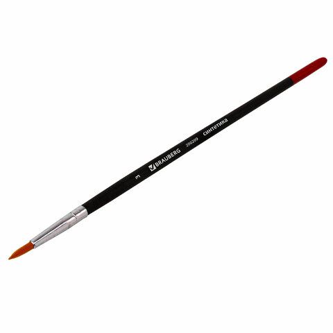 Кисть синтетика круглая №3 BRAUBERG 1/30