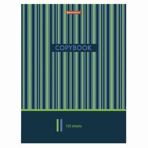 Тетрадь на кольцах БОЛЬШАЯ 225х300мм А4, 100л, обложка картон, клетка, BRAUBERG, Полосы, 403273