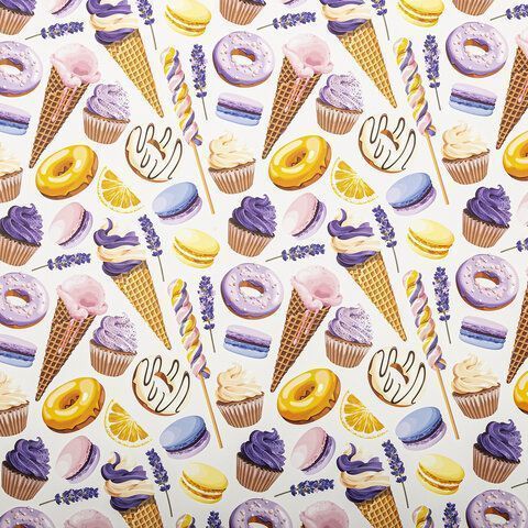 Бумага упаковочная 70х100см ЗОЛОТАЯ СКАЗКА Sweet Life ассорти 1/50