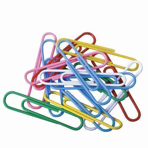 Скрепки 50 мм 50 шт цветные BRAUBERG в картонной коробке 1/10