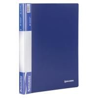 Папка 40 вкладышей торц карман с бум встав BRAUBERG Стандарт синяя 0,7мм 1/30