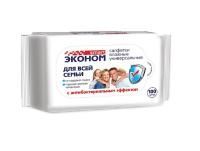 Салфетки влажные Эконом Smart антибактериальные  (100) 1/16