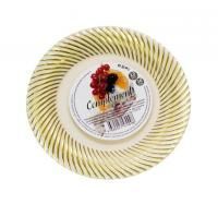 Тарелка пластиковая d-180 бежевая с золотой волной Complement ламинированная (6шт) 1/20