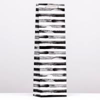 Пакет подарочный бумажный под бутылку (12х40х10) Полосы 1/32