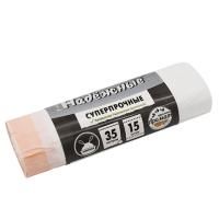 Мешок для мусора 35л рулон ПСД (50х60)-18 с завязками белые НАДЕЖНЫЕ Ромашка (15шт) 1/30