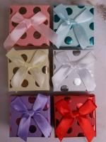 Подарочная коробка Квадрат 5х5х3,5см Горошек микс 1/24