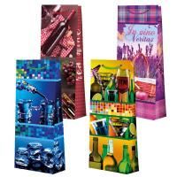 Пакет подарочный бумажный под бутылку (12,3х36х7,8) ламинир микс №5 1/12/360 Пакет подарочный бумажный под бутылку (12,3х36х7,8) ламинир микс №5 1/12/360