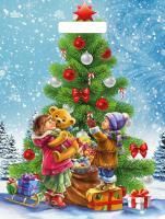 НГ Пакет с вырубной ручкой (31х40)-60 Дети у елки ТИКО 50/500