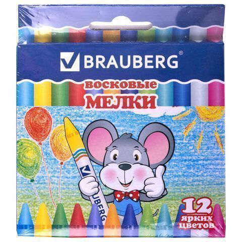Карандаши восковые 12цв BRAUBERG 1/24/288
