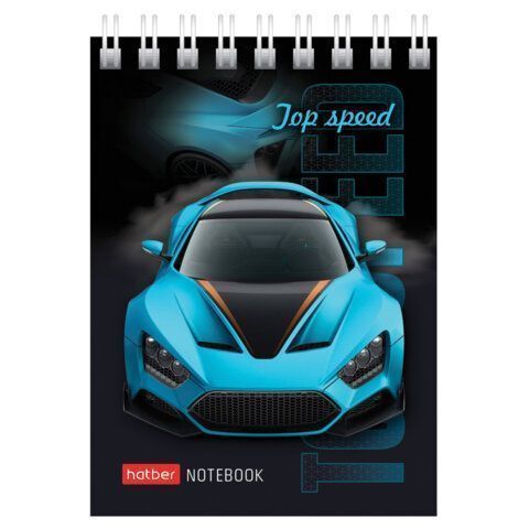 Блокнот 60л А7 75х105мм клетка гребень картон Хатбер АвтоШоу 1/78