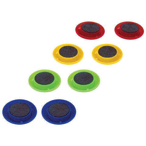 Магниты STAFF, диаметр 20 мм, 8 шт., цвета ассорти, в блистере, 1/12/240