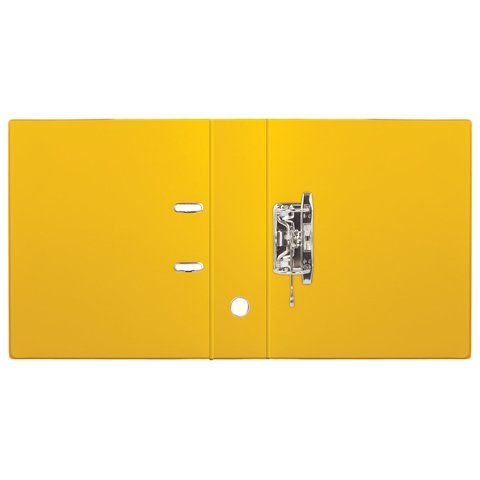 Папка-регистратор А4 70мм BRAUBERG с двусторон.покрытием из ПВХ, желтая 1/20