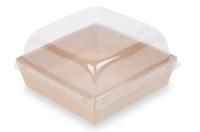 Контейнер бумажный 300мл 100х100х49мм крафт ламин OSQ SmartPack (крышка 465005) 50/300
