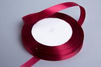Лента атласная 10мм 25м бордовая 1/10