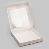 Коробка с окном 190х190х30мм картонная белая 1/750