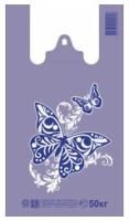 Пакет Майка ПНД (30+15)х54-25 Бабочки фиолетовый Д 100/1000