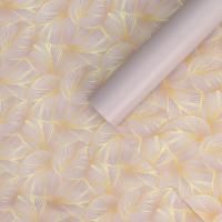 Бумага подарочная Золотые листья 70х100см глянец 75г/м двусторон 10/200