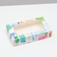 Подарочная коробка с окном 20х12х4см Акварель 1/20/1020