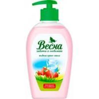 Мыло жидкое 280мл с дозатором Земляника со сливками Весна 1/15