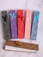 Подарочная коробка под браслет/цепочку/часы Атласный бант 21х4 цвет микс 1/12