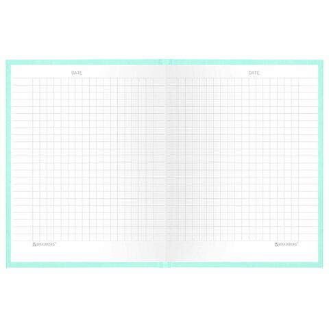 Блокнот 80л А6 110х147мм клетка твердый переплет мятный BRAUBERG Minimal 1/20