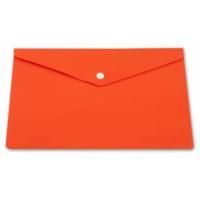 Папка-конверт с кнопкой А4 непрозр оранжевая 0,18мм Россия 1/10/50