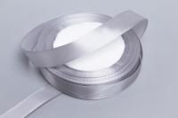 Лента атласная 15мм 25м серая 1/10