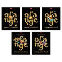 Тетрадь 48л А5 клетка скоба мат лам фольга Золотой апельсинчик Хатбер 1/100