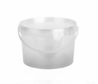 Ведро пищевое прозрачное 0,8л с крышкой 100/100