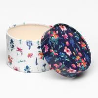 Подарочная коробка круглая 13х8,5см Цветочный орнамент 1/52