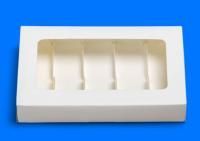 Коробка для эклеров с окном 250х150х50мм на 5шт белый картон ForG ECLAIR 5 25/150