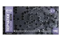 Перчатки одноразовые эластомер черные Aviora L 50/500