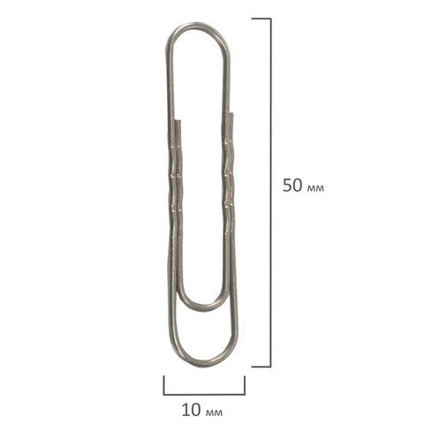 Скрепки 50мм 50 шт. гофрированные, металл., STAFF EVERYDAY РОССИЯ