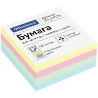 Блок самоклеящийся 76х76мм 400л 4цвета пастель OfficeSpace 1/6/96 