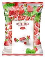 Продукты, АКФ Карамель со вкусом клубники и сливок 250г 1/12