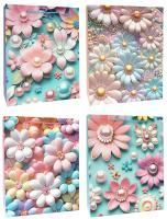 Пакет подарочный бумажный (18х24х8,5) Цветы 3D 1/12